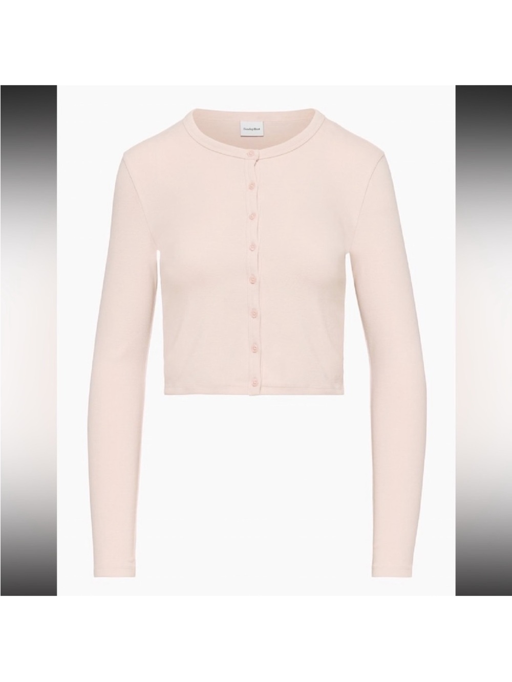 Aritzia Cropped Pastel Pink Button-Up Cardigan